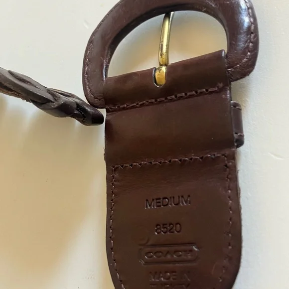 Coach Braided Leather Belt in Dark Brown Size Medium - Picture 3 of 6